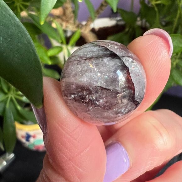 Fire Quartz Crystal Marble Sphere (3) - Picture 2 of 13